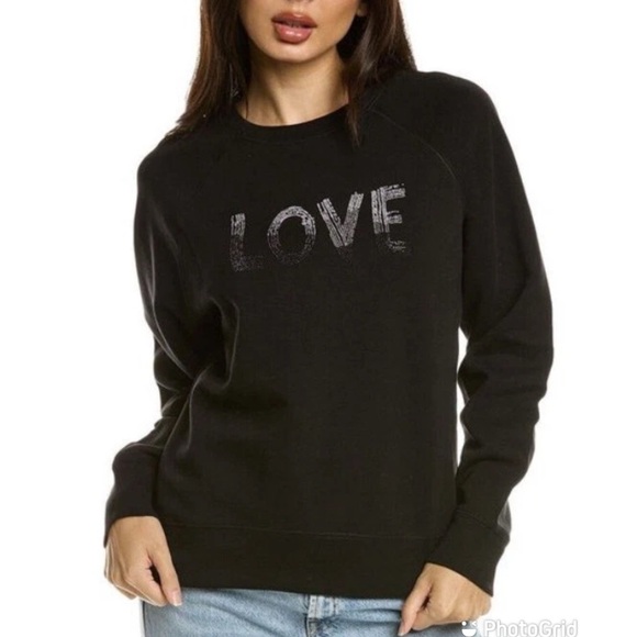Zadig & Voltaire Navy Blue Love Strass Sweatshirt - Picture 1 of 6